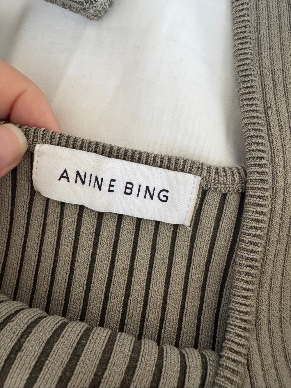Anine Bing Ribbed Knit Set in khaki - Picture 3 of 8